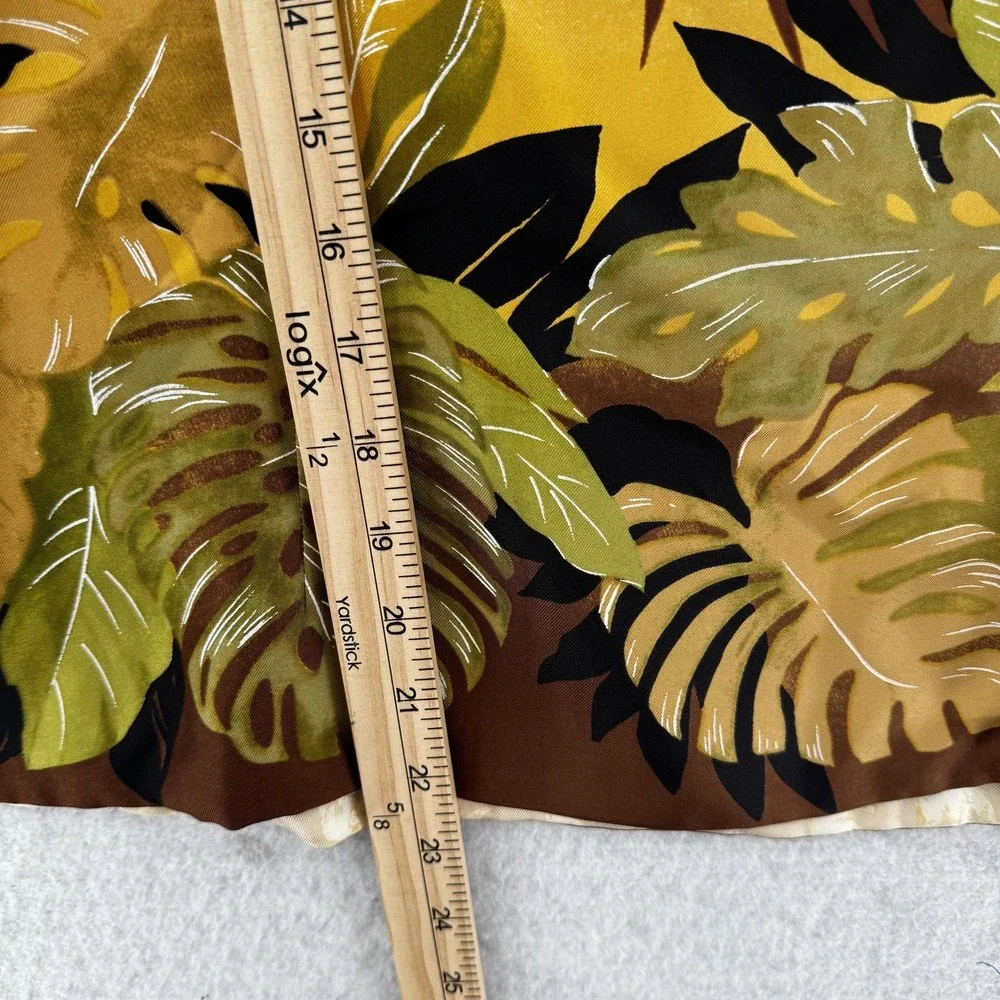 Tori Richard Tank Top Womens 8 Silk Hawaiian Leaf Print Foliage Brown Yellow NWT - Picture 4 of 6